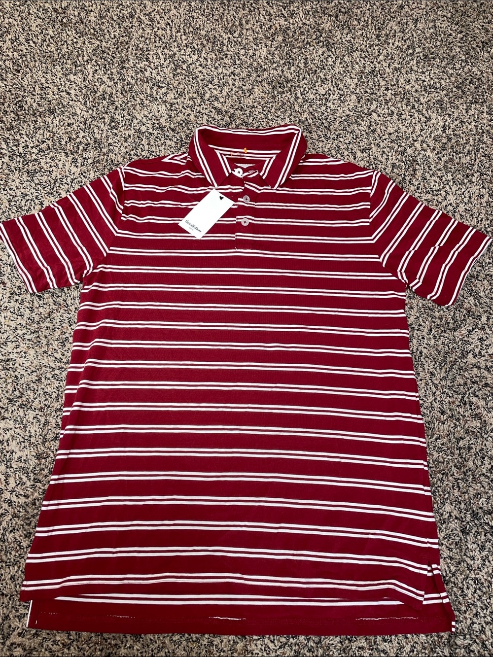 Goodfellow & Co. Game Day Polo Maroon White Stripe M NWT